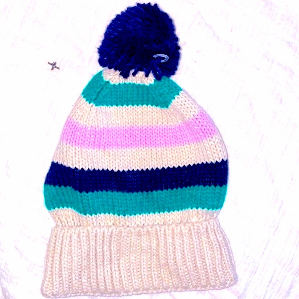 AERIE➕NWTStriped Knit Pom Beanie